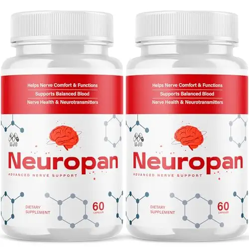 Two bottles of Neuropan nerve support capsules